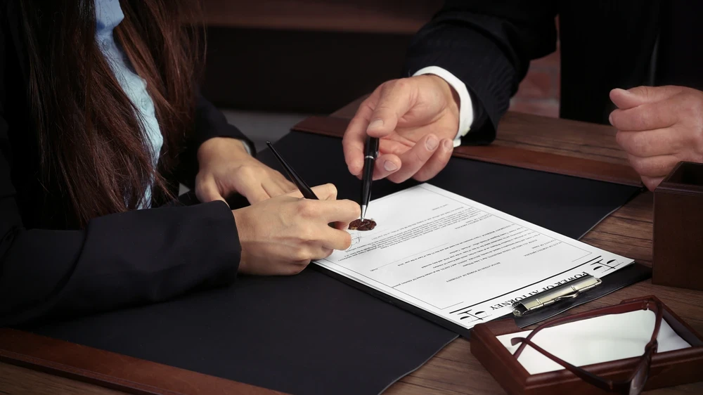 bank power of attorney signing document